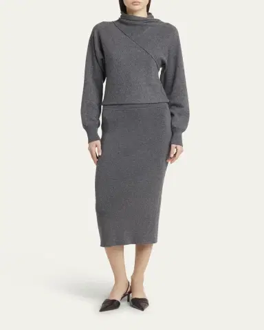 TOM FORD Wrap-Neck Fine Cashmere-Cotton Sweater | Thumbnail 2 TOM FORD Wrap-Neck Fine Cashmere-Cotton Sweater | Thumbnail 2