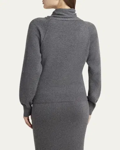 TOM FORD Wrap-Neck Fine Cashmere-Cotton Sweater | Thumbnail 3 TOM FORD Wrap-Neck Fine Cashmere-Cotton Sweater | Thumbnail 3