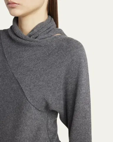 TOM FORD Wrap-Neck Fine Cashmere-Cotton Sweater | Thumbnail 5 TOM FORD Wrap-Neck Fine Cashmere-Cotton Sweater | Thumbnail 5