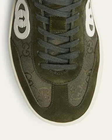 Gucci Men's G75 Canvas and Suede T-Toe Low-Top Sneakers | Thumbnail 3 Gucci Men's G75 Canvas and Suede T-Toe Low-Top Sneakers | Thumbnail 3
