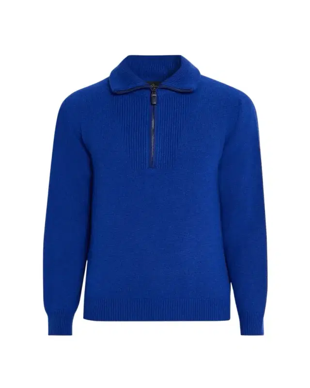 Men's Cashmere and Silk Knit Half-Zip Sweater