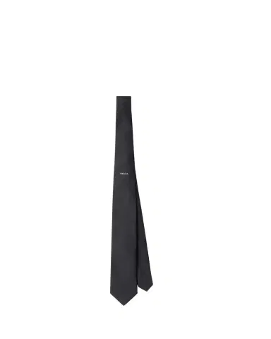 Prada Men's Silk Stripe Logo Tie | Thumbnail 1