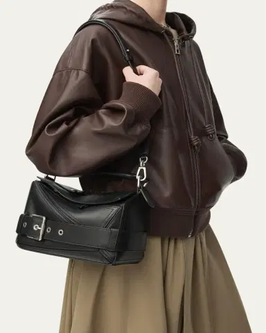 Loewe Puzzle Biker Top-Handle Bag in Shiny Leather | Thumbnail 2 Loewe Puzzle Biker Top-Handle Bag in Shiny Leather | Thumbnail 2
