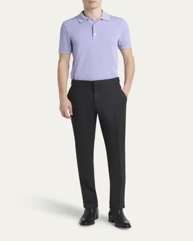 Tom Ford Men's Lyocell Pique Polo Shirt | Thumbnail 6 Tom Ford Men's Lyocell Pique Polo Shirt | Thumbnail 6