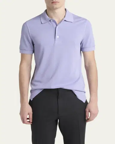 Tom Ford Men's Lyocell Pique Polo Shirt | Thumbnail 8 Tom Ford Men's Lyocell Pique Polo Shirt | Thumbnail 8