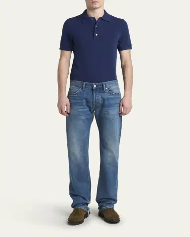 Tom Ford Men's Lyocell Pique Polo Shirt | Thumbnail 2 Tom Ford Men's Lyocell Pique Polo Shirt | Thumbnail 2