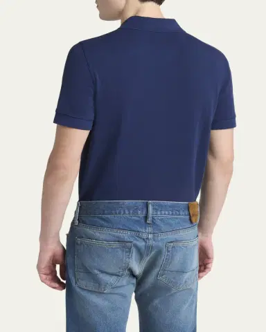 Tom Ford Men's Lyocell Pique Polo Shirt | Thumbnail 3 Tom Ford Men's Lyocell Pique Polo Shirt | Thumbnail 3