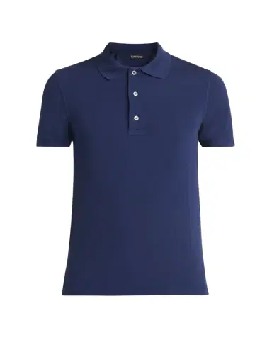 Tom Ford Men's Lyocell Pique Polo Shirt | Thumbnail 1 Tom Ford Men's Lyocell Pique Polo Shirt | Thumbnail 1