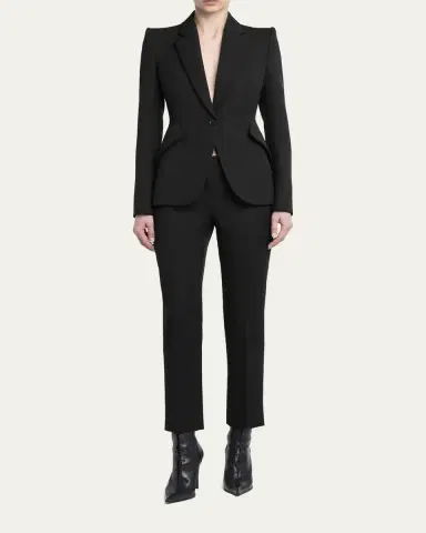 Alexander McQueen Cropped Cigarette Trousers | Thumbnail 2