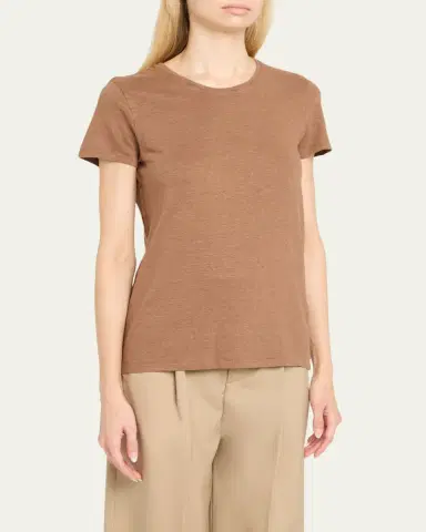 MAJESTIC FILATURES Crewneck Stretch Linen Tee | Thumbnail 4 MAJESTIC FILATURES Crewneck Stretch Linen Tee | Thumbnail 4
