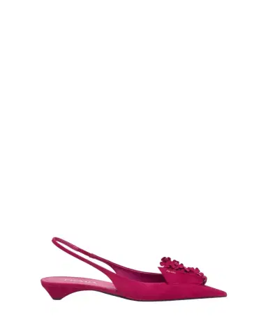 Prada Suede Flower Slingback Pumps | Thumbnail 1