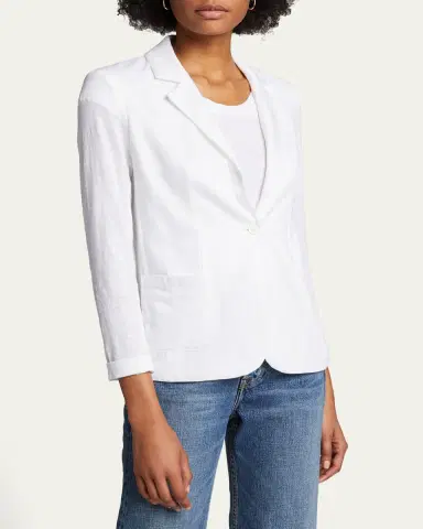 Majestic Filatures Stretch Linen One-Button Blazer | Thumbnail 4