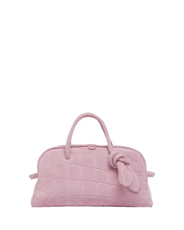 Le Petit Turismo Croc-Embossed Suede Bowling Bag