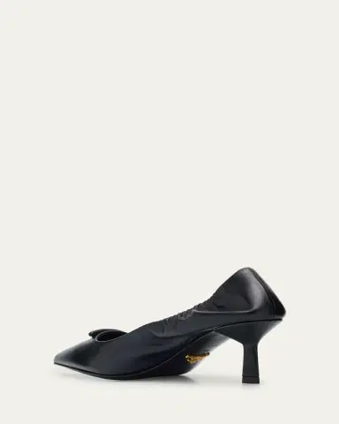 Prada Triangle Logo Leather Pumps | Thumbnail 4