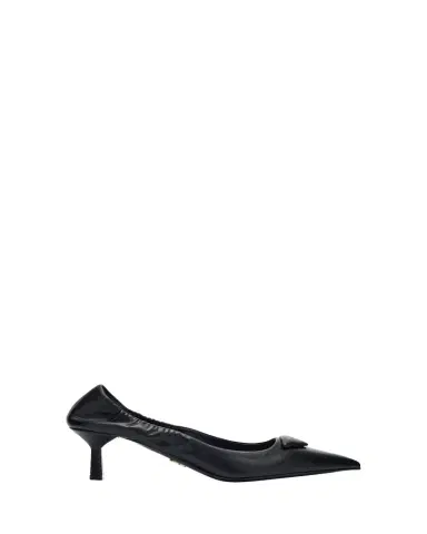 Prada Triangle Logo Leather Pumps | Thumbnail 1