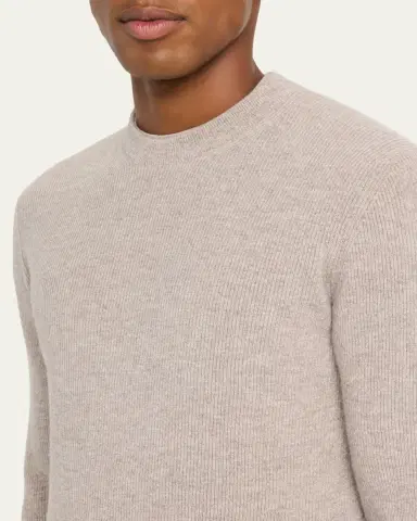 Cesare Attolini Men's Cashmere Melange Rib Crewneck Sweater | Thumbnail 5 Cesare Attolini Men's Cashmere Melange Rib Crewneck Sweater | Thumbnail 5