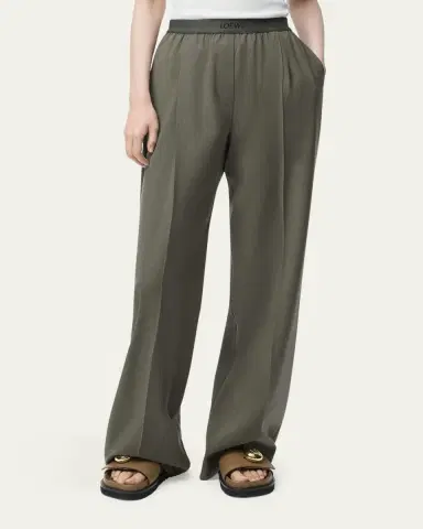 Loewe Logo Waistband Wide-Leg Trousers | Thumbnail 3