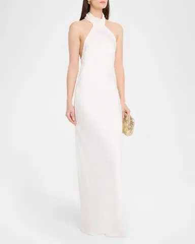 Ramy Brook Tatiana Low-Cut Halter Column Gown | Thumbnail 3 Ramy Brook Tatiana Low-Cut Halter Column Gown | Thumbnail 3