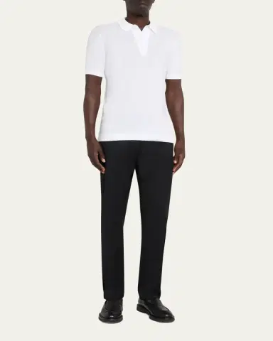 John Smedley Men's Roth Cotton Polo Shirt | Thumbnail 2