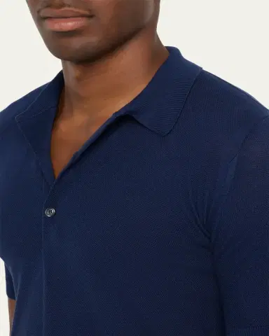 John Smedley Men's Roth Cotton Polo Shirt | Thumbnail 9