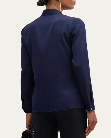 Kobi Halperin Nellie Pleated V-Neck Long-Sleeve Blouse | Thumbnail 11