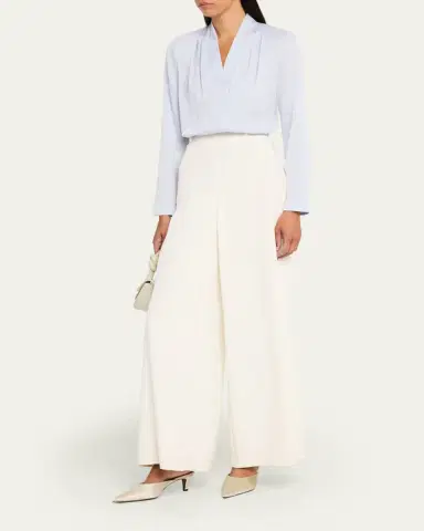 Kobi Halperin Nellie Pleated V-Neck Long-Sleeve Blouse | Thumbnail 14