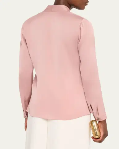 Kobi Halperin Nellie Pleated V-Neck Long-Sleeve Blouse | Thumbnail 19