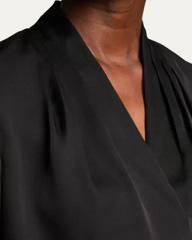 Kobi Halperin Nellie Pleated V-Neck Long-Sleeve Blouse | Thumbnail 5