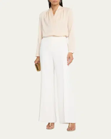 Kobi Halperin Nellie Pleated V-Neck Long-Sleeve Blouse | Thumbnail 6