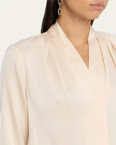 Kobi Halperin Nellie Pleated V-Neck Long-Sleeve Blouse | Thumbnail 9