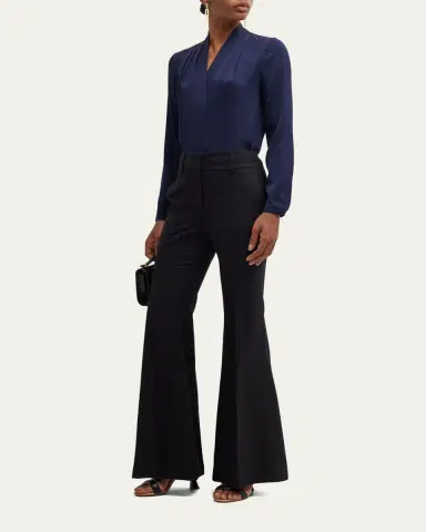 Kobi Halperin Nellie Pleated V-Neck Long-Sleeve Blouse | Thumbnail 10