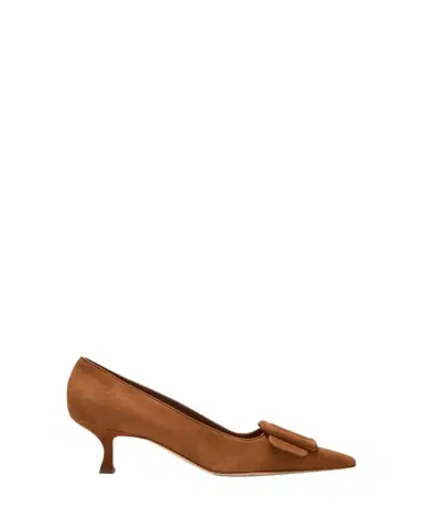Manolo Blahnik Maysale Suede Buckle Pumps | Thumbnail 1