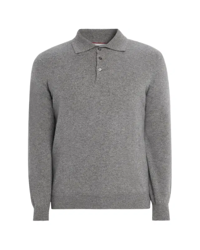 Brunello Cucinelli Men's Premium Cashmere Polo Sweater