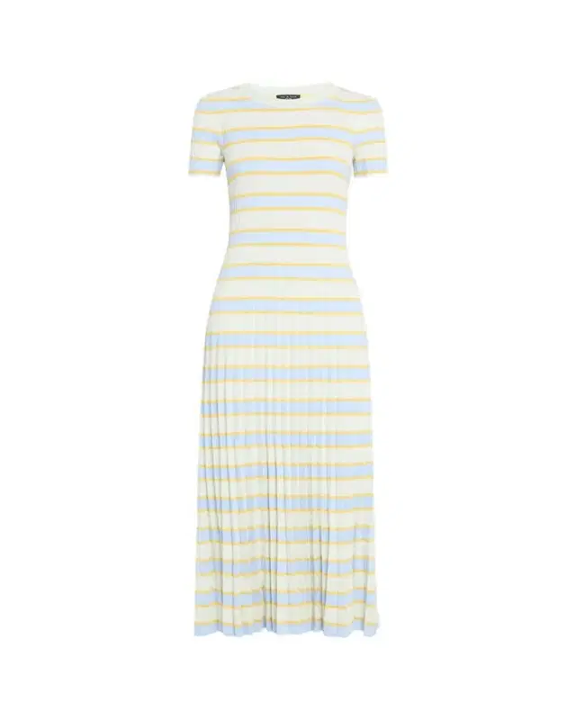 Eloise Stripe Short-Sleeve Maxi Dress