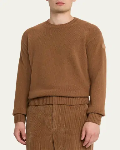 Moncler Men's Wool and Cashmere Crewneck Sweater | Thumbnail 8
