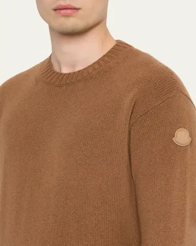Moncler Men's Wool and Cashmere Crewneck Sweater | Thumbnail 9