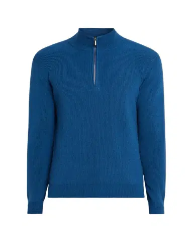 Cesare Attolini Men's Cashmere Rib Half-Zip Sweater | Thumbnail 1