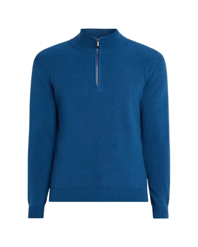 Men's Cashmere Rib Half-Zip Sweater