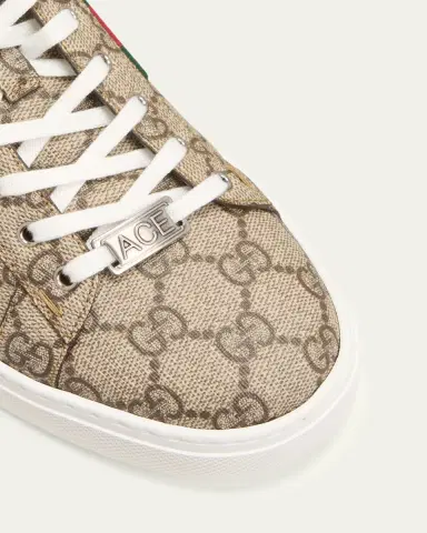 Gucci Ace Monogram Canvas Low-Top Sneakers | Thumbnail 3