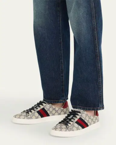 Gucci Ace Monogram Canvas Low-Top Sneakers | Thumbnail 4