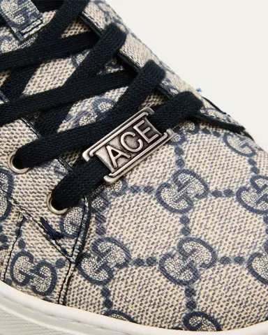 Gucci Ace Monogram Canvas Low-Top Sneakers | Thumbnail 7