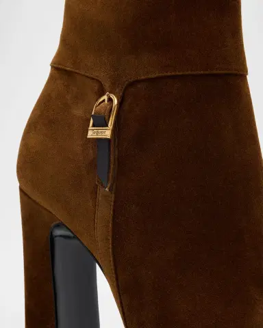 Saint Laurent Nico Platform Suede Booties | Thumbnail 5 Saint Laurent Nico Platform Suede Booties | Thumbnail 5