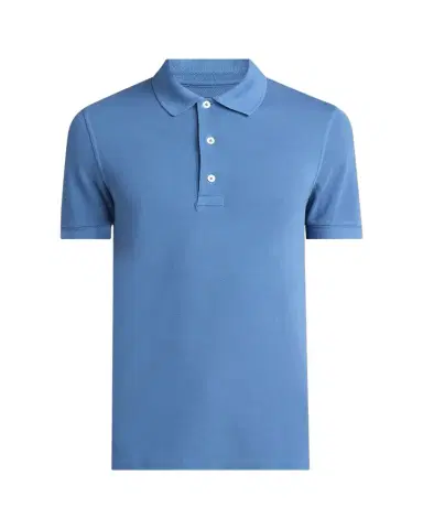 Tom Ford Men's Lyocell Pique Polo Shirt | Thumbnail 1 Tom Ford Men's Lyocell Pique Polo Shirt | Thumbnail 1