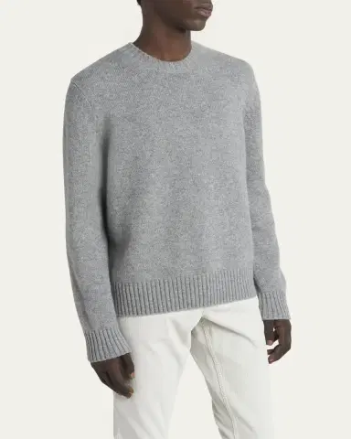 TOM FORD Men's 5 Gauge Cashmere Crewneck Sweater | Thumbnail 4 TOM FORD Men's 5 Gauge Cashmere Crewneck Sweater | Thumbnail 4