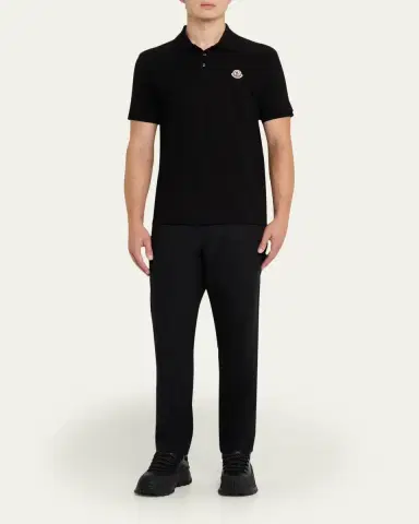 Moncler Men's Chest-Logo Pique Polo Shirt | Thumbnail 2