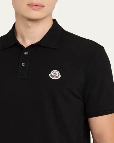 Moncler Men's Chest-Logo Pique Polo Shirt | Thumbnail 5