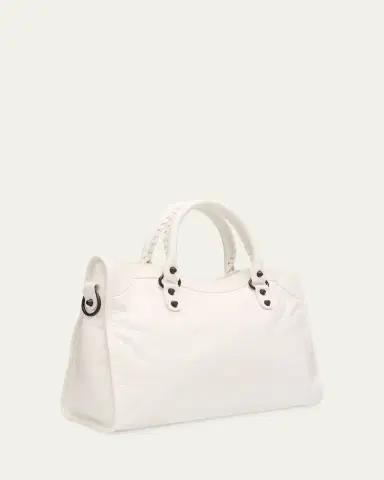 Balenciaga Le City Medium Crinkled Leather Top-Handle Bag | Thumbnail 3 Balenciaga Le City Medium Crinkled Leather Top-Handle Bag | Thumbnail 3