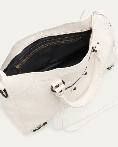 Balenciaga Le City Medium Crinkled Leather Top-Handle Bag | Thumbnail 4 Balenciaga Le City Medium Crinkled Leather Top-Handle Bag | Thumbnail 4