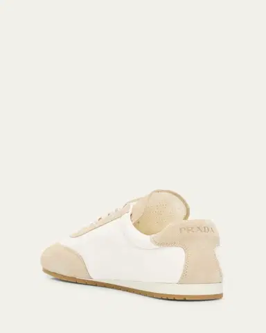 Prada Suede and Leather Low-Top Sneakers | Thumbnail 4