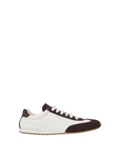 Prada Suede and Leather Low-Top Sneakers | Thumbnail 1